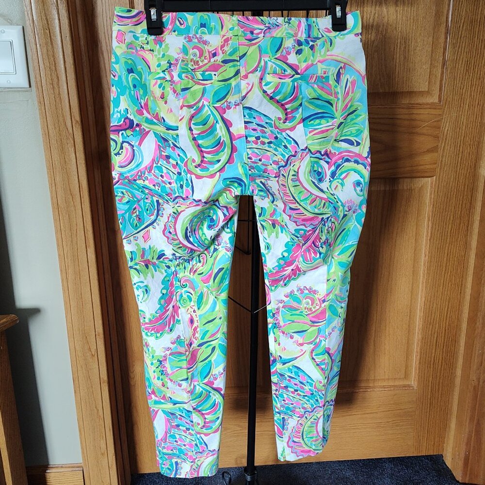Lilly Pulitzer Multicolor Paisley Print Stretch Pants - Picture 2 of 5